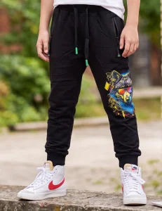 Spodnie dresowe joggery WOLF / black F26