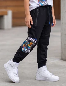 Spodnie dresowe joggery RACING / black F26    