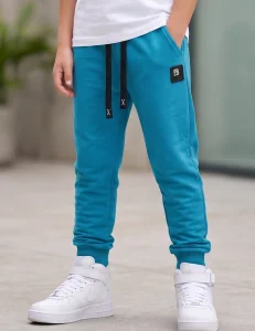 Spodnie dresowe joggery / teal F26  