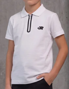 Koszulka polo kołnierzyk lacoste / biała z czarnym