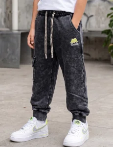 Spodnie joggery cargo dekatyzowane relaxed fit MASON / acid black 