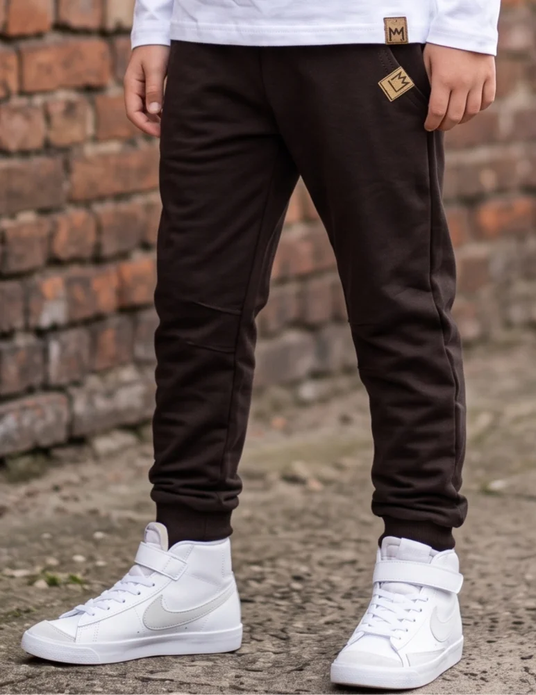 Spodnie joggery / ciemny brąz MIMI 
