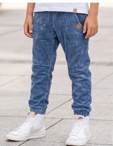 Spodnie joggery sztruksowe imitacja jeansu / blue MIMI 