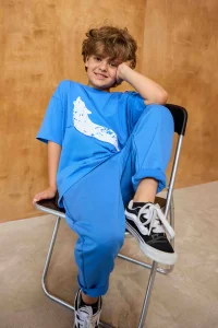 T-shirt MASHMNIE / niebieski