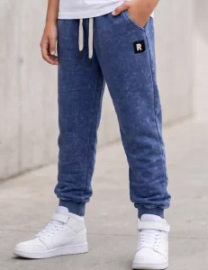Spodnie joggery dekatyzowane relaxed fit "R" / acid blue 