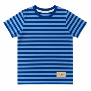 T-shirt bawełniany / paski błękit TUSS 