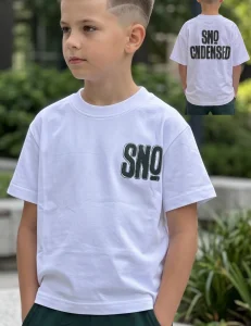 T-shirt "SNO" biały / F26
