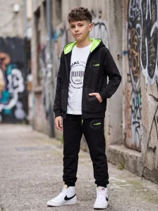 Dres 3-częściowy URBAN EDGE / czarny-limonka
