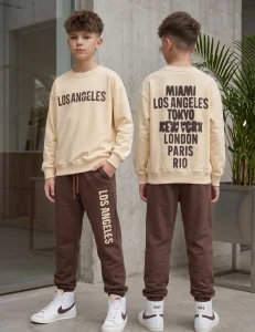 Dres LOS ANGELES / śmietankowo-brązowy