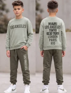 Dres LOS ANGELES / pistacja z khaki