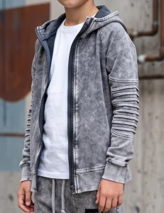 Bluza dekatyzowana zakładki / szara DESPACITO 