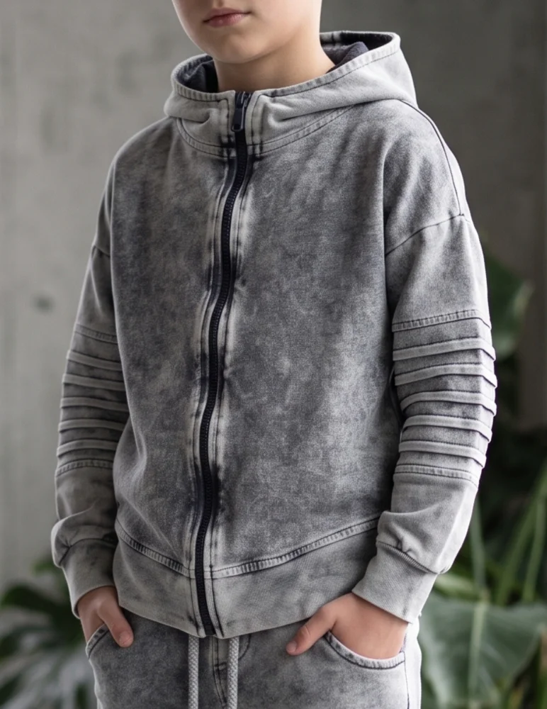 Bluza dekatyzowana zakładki / szara DESPACITO 