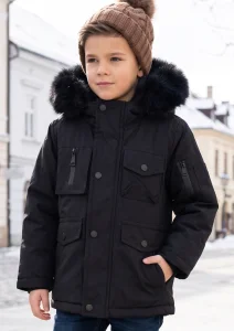 Kurtka zimowa parka MAVERICK / czarna z futerkiem