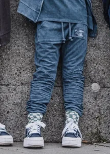 Spodnie dekatyzowane zakładki acid ice grey / DESPACITO 