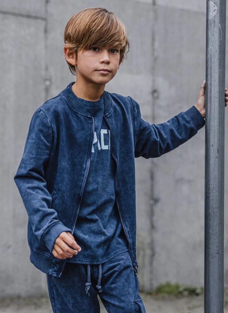 Bluza bomberka dekatyzowana acid navy blue / DESPACITO