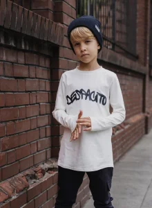 Longsleeve z nadrukiem DESPACITO / kokosowy