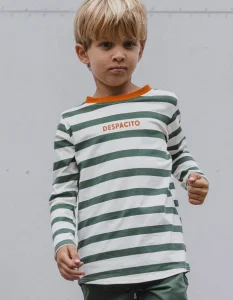 Longsleeve w paski / butelkowa zieleń DESPACITO