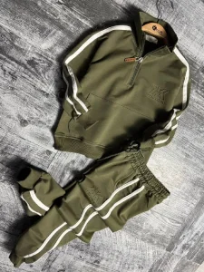 Dres z lampasem i kangurką  / khaki