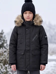 Kurtka zimowa TIMBER z futerkiem / czarna
