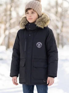 Kurtka zimowa GRIZZLY z futerkiem / czarna 