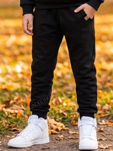 Spodnie ocieplane joggery / czarne MIMI  