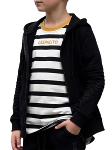 Bluza parka z zakładkami / czarny DESPACITO