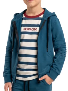 Bluza parka z zakładkami / petrol DESPACITO