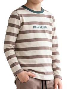 Longsleeve w paski / latte DESPACITO 