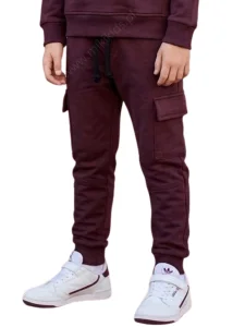 Spodnie cargo z kieszonką / burgund DESPACITO 