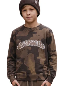 Bluza acid z efektem batic camo / brąz DESPACITO  