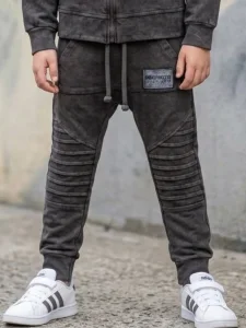 Spodnie dekatyzowane slim zakładki acid brown / DESPACITO