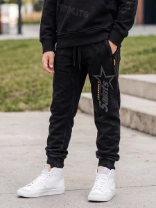 Spodnie dekatyzowane joggery SAINTS orange / acid black 