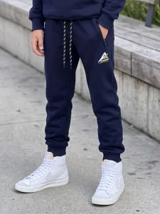 Spodnie ocieplane joggery ADVANC / navy blue
