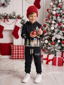 Komplet świąteczny CHRISTMAS / czarny