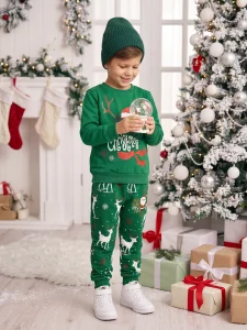 Komplet świąteczny MERRY CHRISTMAS / zielony