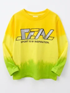 Longsleeve ombre / żółty-limonka