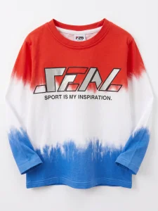 Longsleeve ombre / czerwono-niebieski