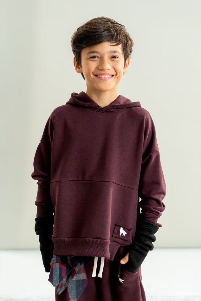 Bluza WOLF z kapturem / burgund MASHMNIE 