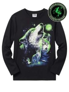 Longsleeve świecący WILKI / czarny