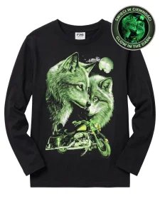 Longsleeve świecący WILKI motor / czarny