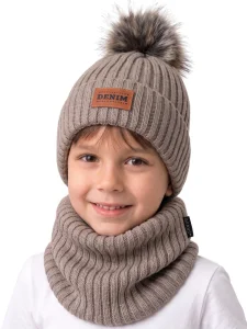 Komplet zimowy DENIM / beż 