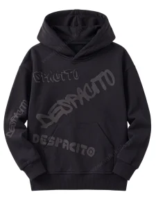Bluza z grawerowanym nadrukiem / czarny DESPACITO