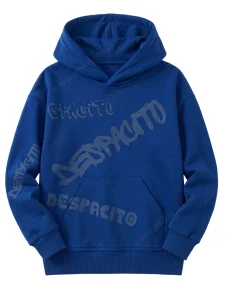 Bluza z grawerowanym nadrukiem / niebieski DESPACITO