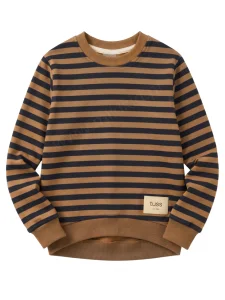 Bluza dresowa over paski karmel / TUSS  