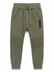 Spodnie dekatyzowane biker z przeszyciami / khaki DESPACITO